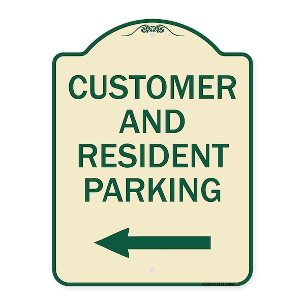Reserved Parking Customer and Visitor Parking Heavy-Gauge Aluminum Sign, 24" x 18", TG-1824-23053